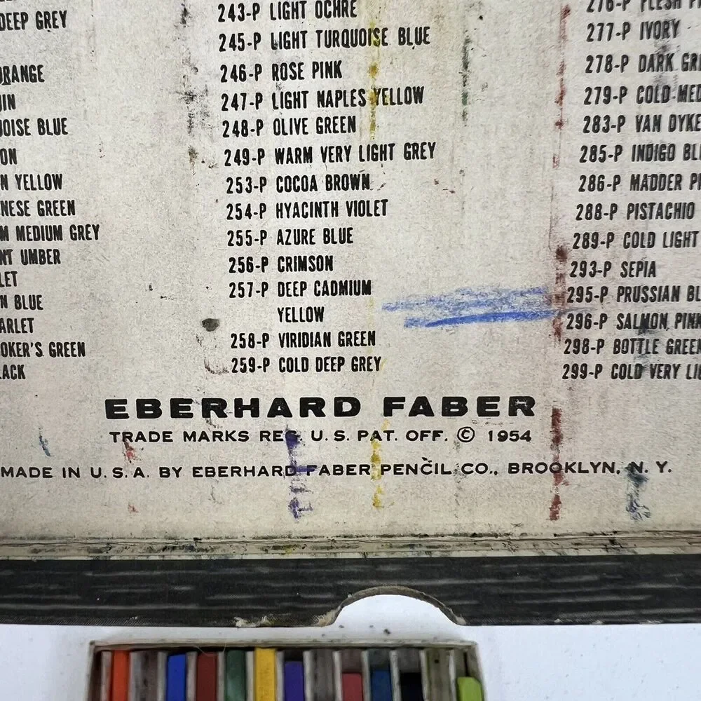 Vintage Nupastel Color Sticks Eberhard Faber Inc 12 Pieces Chalk Pastel USED‎